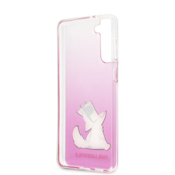 Karl Lagerfeld Samsung Galaxy S21 Plus Cover Choupette Transparent Rosa