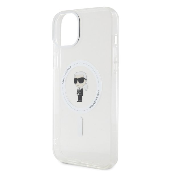 Karl Lagerfeld iPhone 15 Plus Cover Ikonik MagSafe Transparent