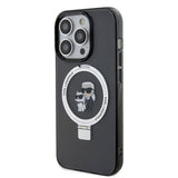 Karl Lagerfeld iPhone 15 Plus Cover Ring Stand MagSafe Sort