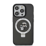 Karl Lagerfeld iPhone 15 Plus Cover Ring Stand MagSafe Sort