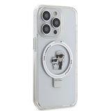 Karl Lagerfeld iPhone 15 Cover Ring Stand MagSafe Hvid