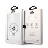 Karl Lagerfeld iPhone 15 Cover Ring Stand MagSafe Hvid