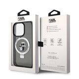 Karl Lagerfeld iPhone 15 Cover Ring Stand MagSafe Sort
