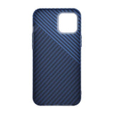 iPhone 12 Pro Max Cover Kulfibermønster Blå Grå