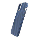 iPhone 12 Pro Max Cover Kulfibermønster Blå Grå