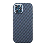 iPhone 12 Pro Max Cover Kulfibermønster Blå