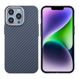 iPhone 13 Pro Cover Kulfibermønster Blå