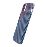 iPhone 13 Pro Cover Kulfiber Mønster Blå Lilla