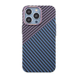 iPhone 13 Pro Cover Kulfiber Mønster Blå Lilla