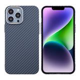 iPhone 13 Pro Max Cover Kulfibermønster Blå