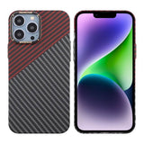 iPhone 13 Pro Max Cover Kulfibermønster Sort Rød