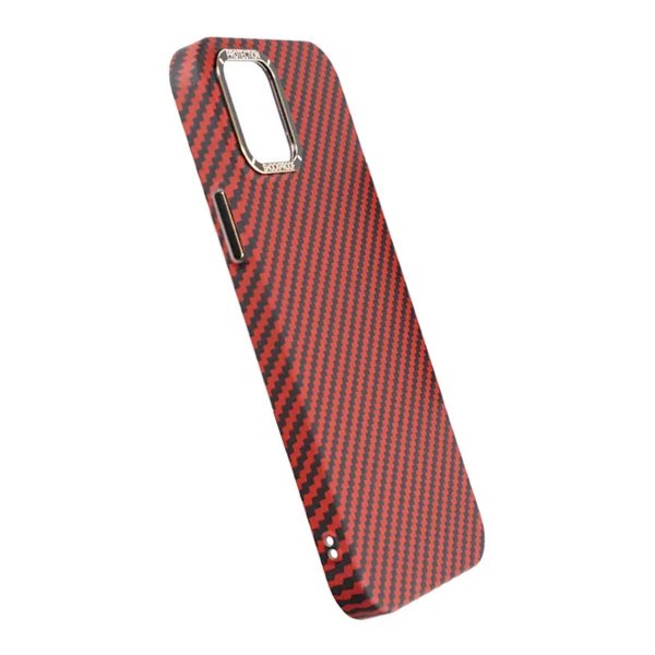 iPhone 13 Pro Cover Kulfibermønster Rød