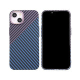 iPhone 14 Cover Kulfibermønster Blå Lilla