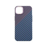 iPhone 14 Cover Kulfibermønster Blå Lilla