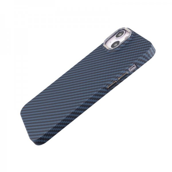 iPhone 14 Plus Cover Kulfibermønster Blå