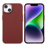 iPhone 14 Plus Cover Kulfibermønster Rød