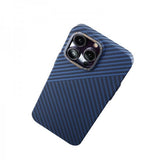 iPhone 14 Pro Max Cover Kulfibermønster Blå Grå
