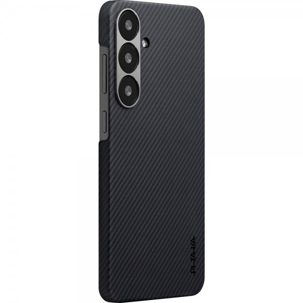 Pitaka Samsung Galaxy S25 Plus Cover Ultra-Slim Case MagSafe Sort/Grå Twill