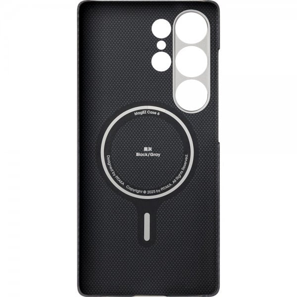 Pitaka Samsung Galaxy S25 Ultra Cover Ultratyndt Etui MagSafe Sort/Grå Twill