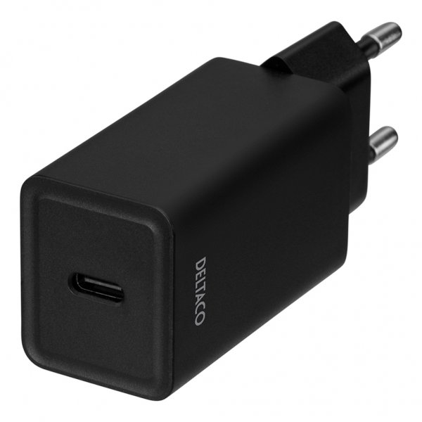 Deltaco Oplader 18W USB-C PD Sort