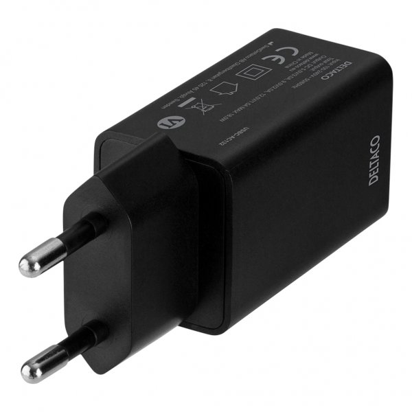 Deltaco Oplader 18W USB-C PD Sort