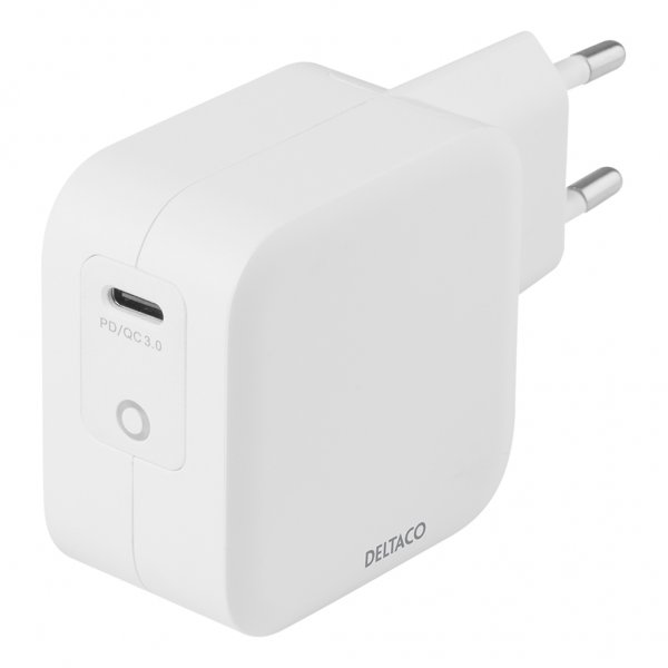 Deltaco Oplader 61W USB-C PD GaN Hvid