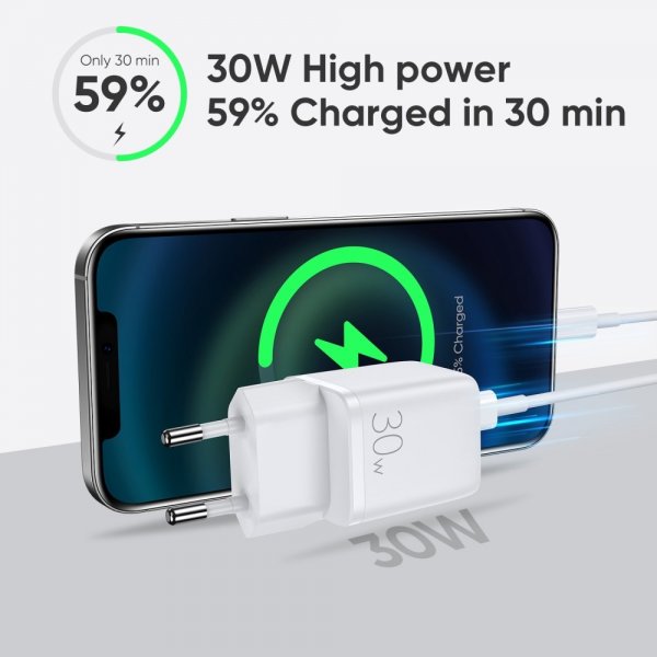 Joyroom Oplader JR-QP303 USB-C+USB-A 30W