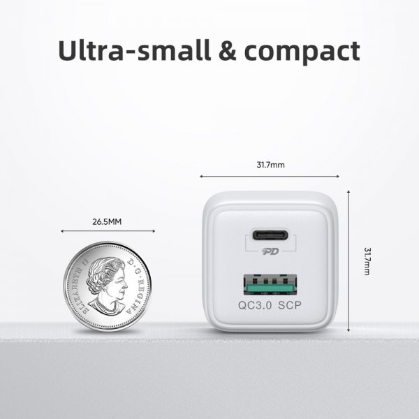 Joyroom Oplader JR-QP303 USB-C+USB-A 30W