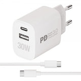 Vivanco Oplader med Kabel 30W Dual Super Fast PD Charger Sæt