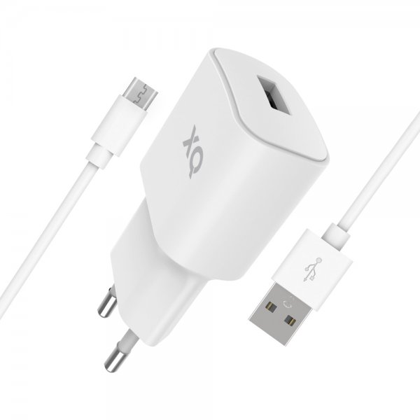 Xqisit Oplader med Micro USB-kabel Hvid