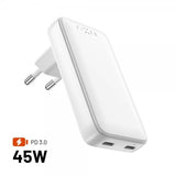 Fixed Oplader Slim GaN 45W 2xUSB-C