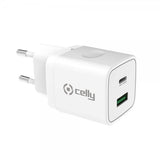 Celly Oplader USB-A/USB-C 20W Hvid