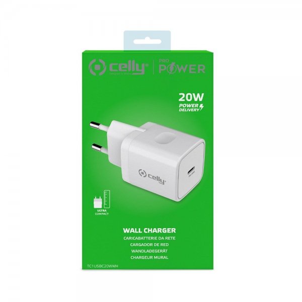 Celly Oplader USB-C 20W Hvid