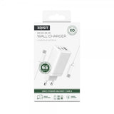 Xqisit oplader vægoplader 65W GaN USB-C PD/USB-A