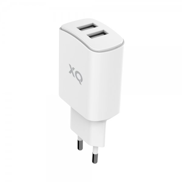 Xqisit Oplader med to USB-A udgange 4.8A Hvid