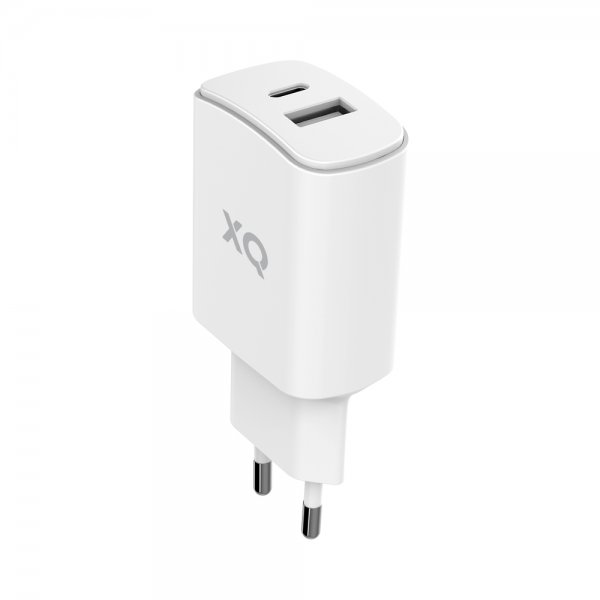 Xqisit Oplader med USB-A og USB-C udtag 30W Hvid