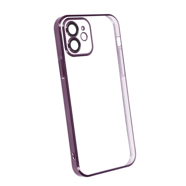 iPhone 12 Cover Glitter Gennemsigtig Stødsikker Lilla