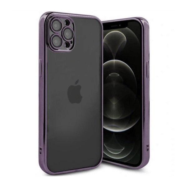 iPhone 12 Pro Cover Glitter Gennemsigtigt Stødsikkert Lilla