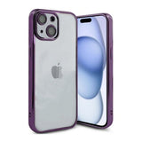 iPhone 15 Cover Glitter Transparent Stødsikkert Lilla