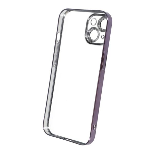 iPhone 15 Cover Glitter Transparent Stødsikkert Lilla