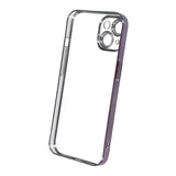 iPhone 15 Cover Glitter Transparent Stødsikkert Lilla