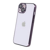 iPhone 15 Cover Glitter Transparent Stødsikkert Lilla