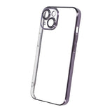 iPhone 15 Cover Glitter Transparent Stødsikkert Lilla
