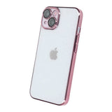 iPhone 15 Cover Glitter Gennemsigtigt Stødsikkert Lyserødt