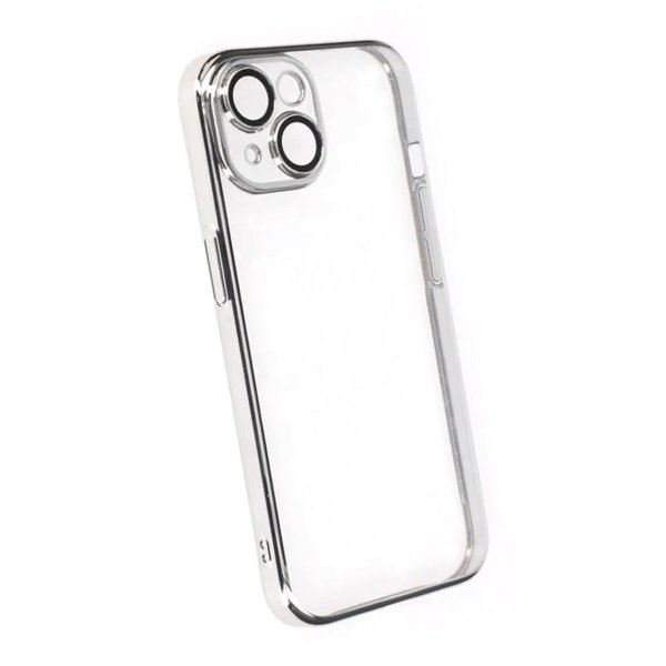 iPhone 15 Cover Glitter Transparent Stødsikkert Sølv