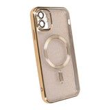 iPhone 11 Cover Glitter Transparent MagSafe Guld