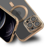 iPhone 12 Pro Max Cover Glitter Gennemsigtigt MagSafe Guld