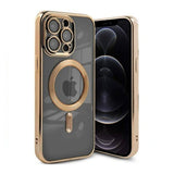 iPhone 12 Pro Max Cover Glitter Gennemsigtigt MagSafe Guld