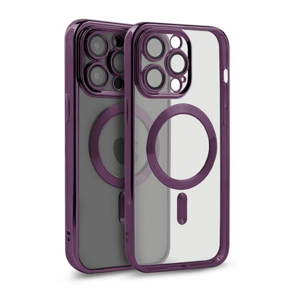 iPhone 12 Pro Max Cover Glimmer Transparent MagSafe Lilla