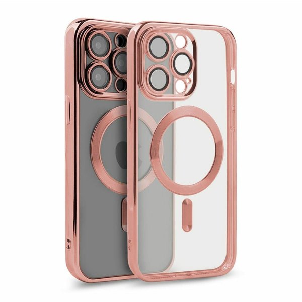 iPhone 12 Pro Cover Glitter Transparent MagSafe Rosa